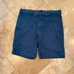 J. Crew Navy Flat-Front Chino Shorts